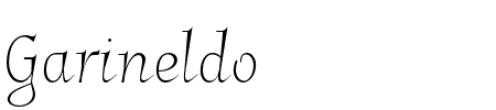 Schriftart Garineldo: Mehr Infos & Vorschau Generator TTF: Garineldo Schriftart