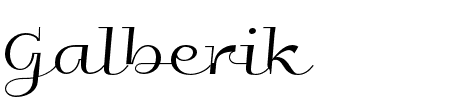 Schriftart Galberik: Mehr Infos & Vorschau Generator TTF: Galberik Schriftart